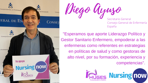 Diego Ayuso. Secretario General del Consejo General de Enfermería."Esperamos que aporte Liderazgo Político y Gestor Sanitario Enfermero, empoderar a las enfermeras como referentes en estrategias en políticas de salud y como gestoras de alto nivel, por su formación, experiencia y competencias"